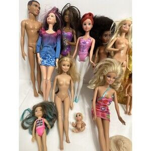 Mixed Doll Lot of 12 Barbie and Friends Dolls, Hasbro